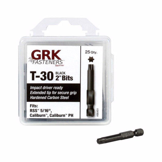 GRK Fasteners Star T-30 X 2 in. L Impact Power Bit Carbon Steel 25 pc