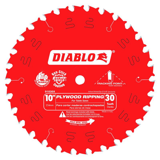 Diablo Tracking Point 10 in. D X 5/8 in. TiCo Hi-Density Carbide Ripping Saw Blade 30 teeth 1 pk