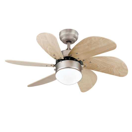 Westinghouse Turbo Swirl 30 in. Brushed Aluminum Brown LED Indoor Ceiling Fan