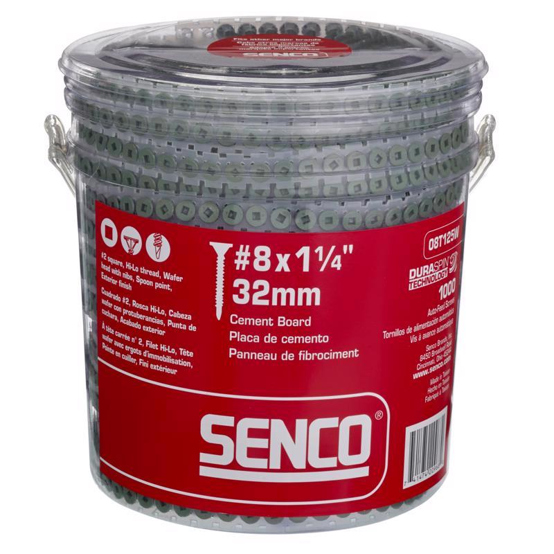 Senco Duraspin No. 8 Sizes X 1-1/4 in. L Square Wafer Head High/Low Cement Board Screws