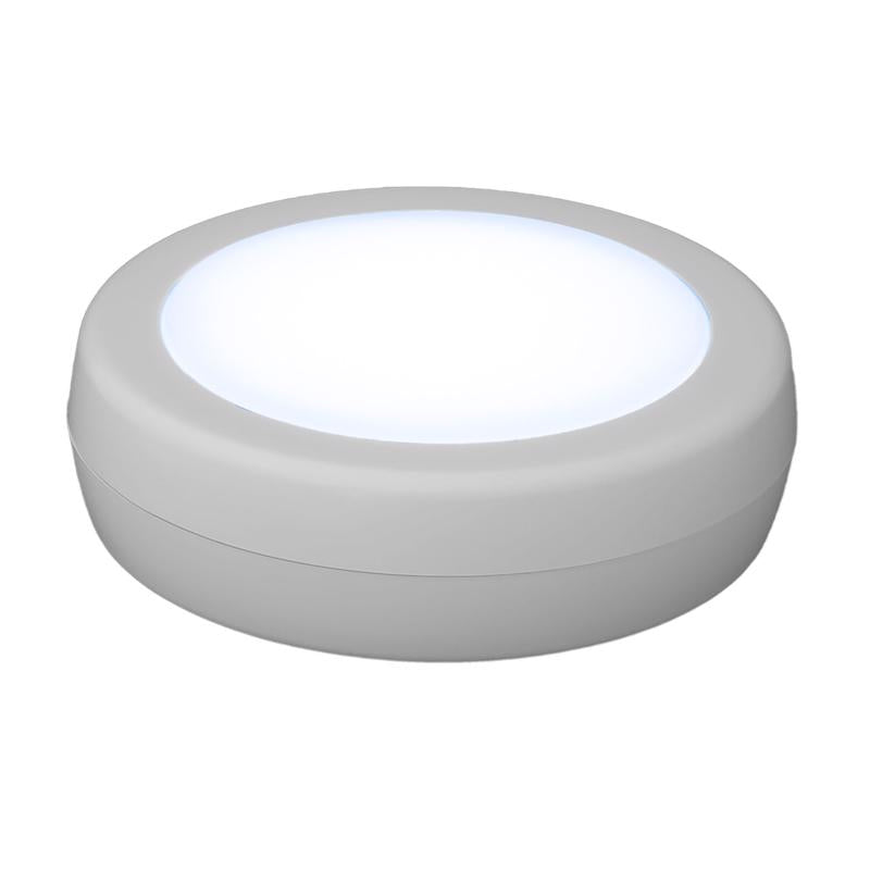 Westek White Battery Powered LED Puck Light with Remote 2 pk