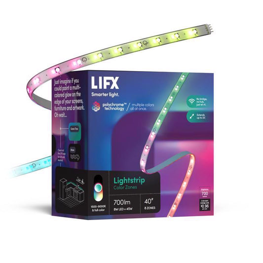 LIFX Smart Home 40 in. L Color Changing Plug-In LED Smart-Enabled Tape Light 1 pk