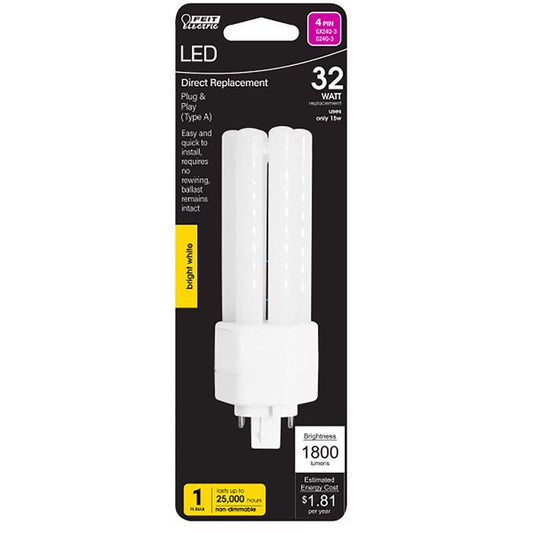 Feit Linear PL GX24Q-3 4-Pin LED Bulb Bright White 32 Watt Equivalence 1 pk