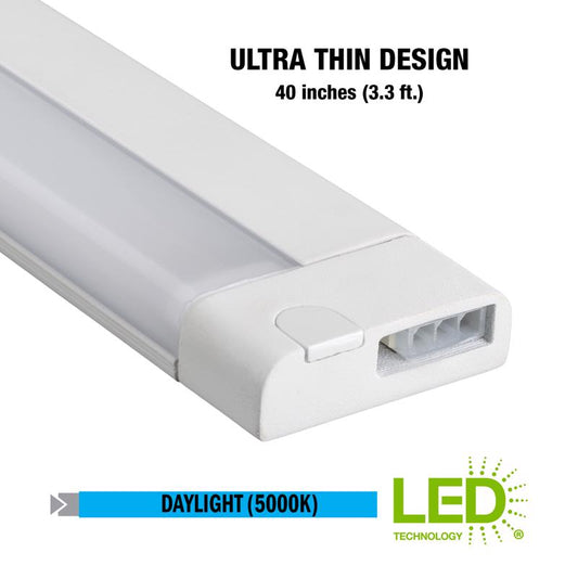 ETI 40 in. L White Plug-In LED Under Cabinet Light Strip 1050 lm