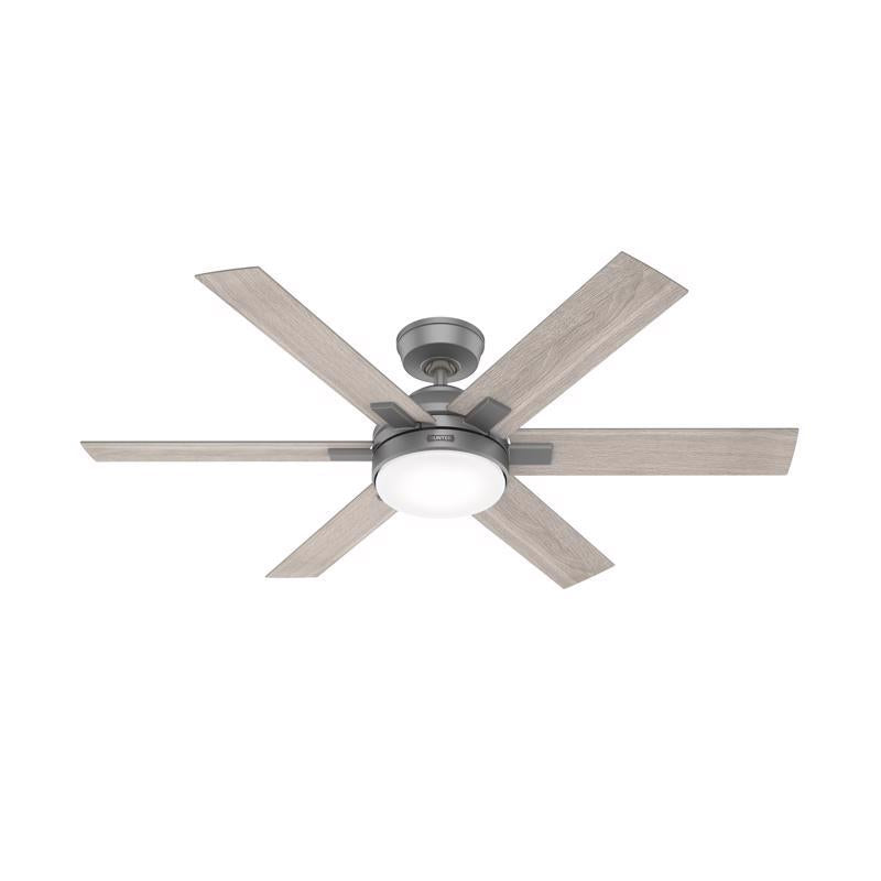 Hunter Georgetown 52 in. Matte Silver Integrated LED Indoor Ceiling Fan