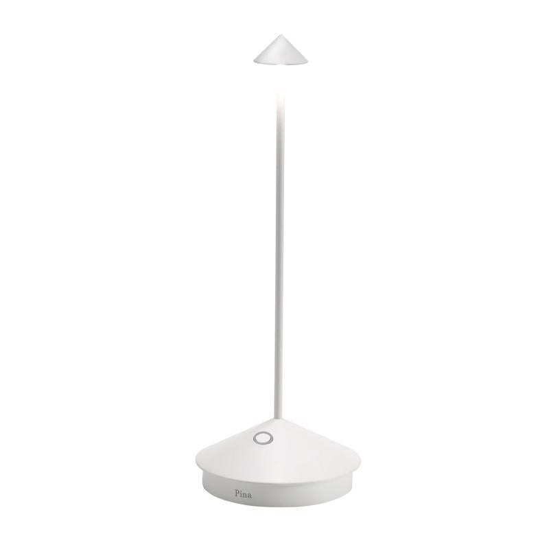 Zafferano Pina 11.4 in. White Portable Table Lamp