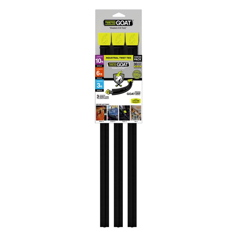 Twisted Goat Black Twist Ties 3 pk