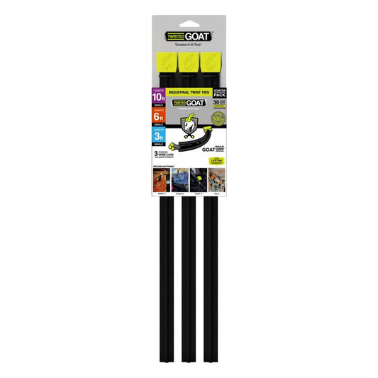 Twisted Goat Black Twist Ties 3 pk