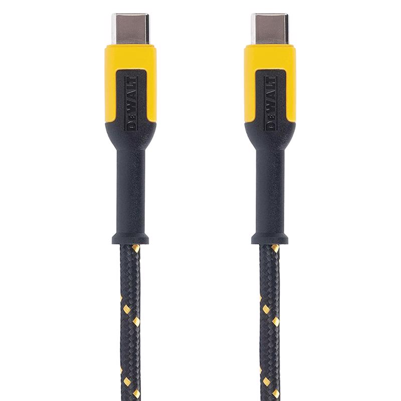 DeWalt Type C to Type C Cable 10 ft. Black/Yellow