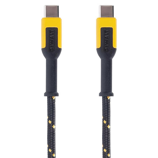 DeWalt Type C to Type C Cable 10 ft. Black/Yellow