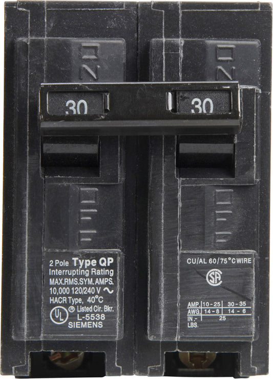 Siemens 30 amps Standard 2-Pole Circuit Breaker