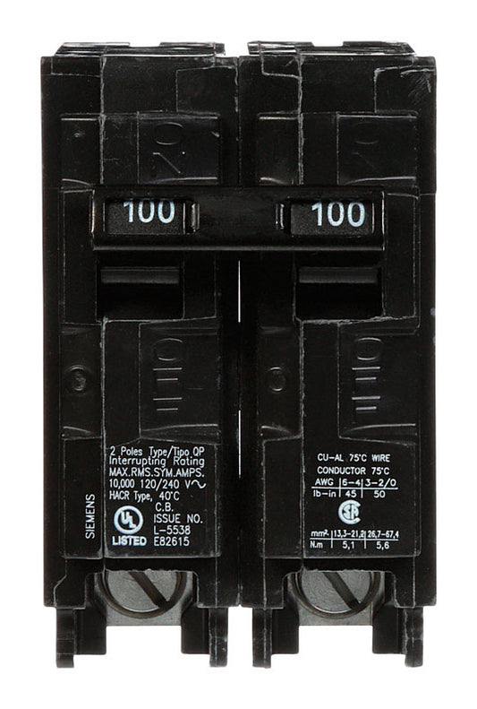 Siemens 100 amps Standard 2-Pole Circuit Breaker