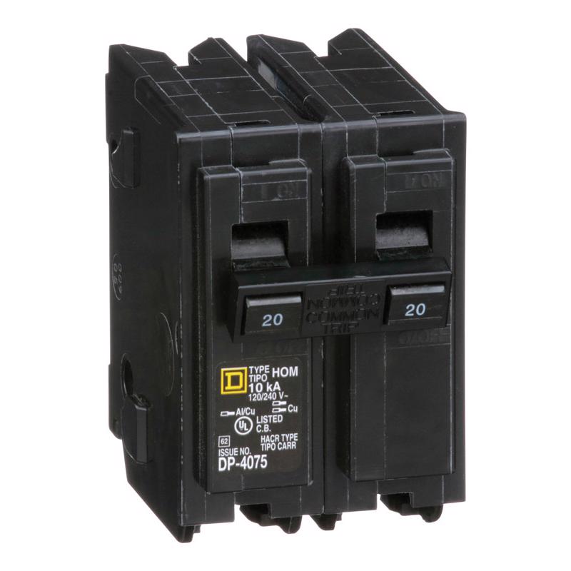 Square D HomeLine 20 amps Surge 2-Pole Circuit Breaker