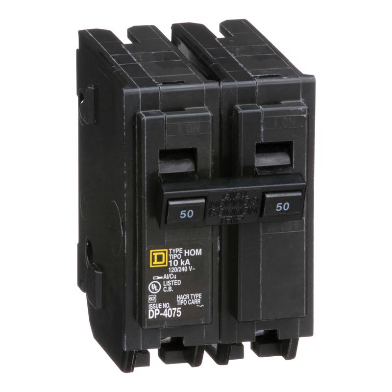 Square D HomeLine 50 amps Plug In 2-Pole Circuit Breaker