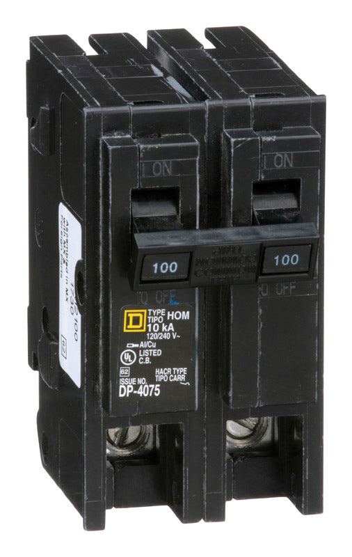 Square D HomeLine 100 amps Surge 2-Pole Circuit Breaker