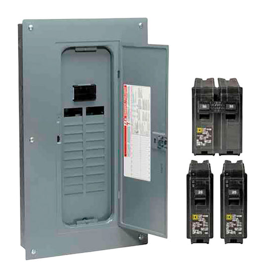 Square D HomeLine 100 amps 120/240 V 20 space 40 circuits Combination Mount Main Breaker Load Center