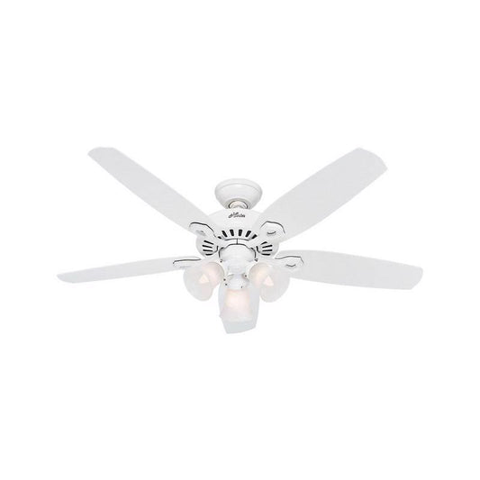 Hunter Builder Plus 52 in. Snow White White LED Indoor Ceiling Fan