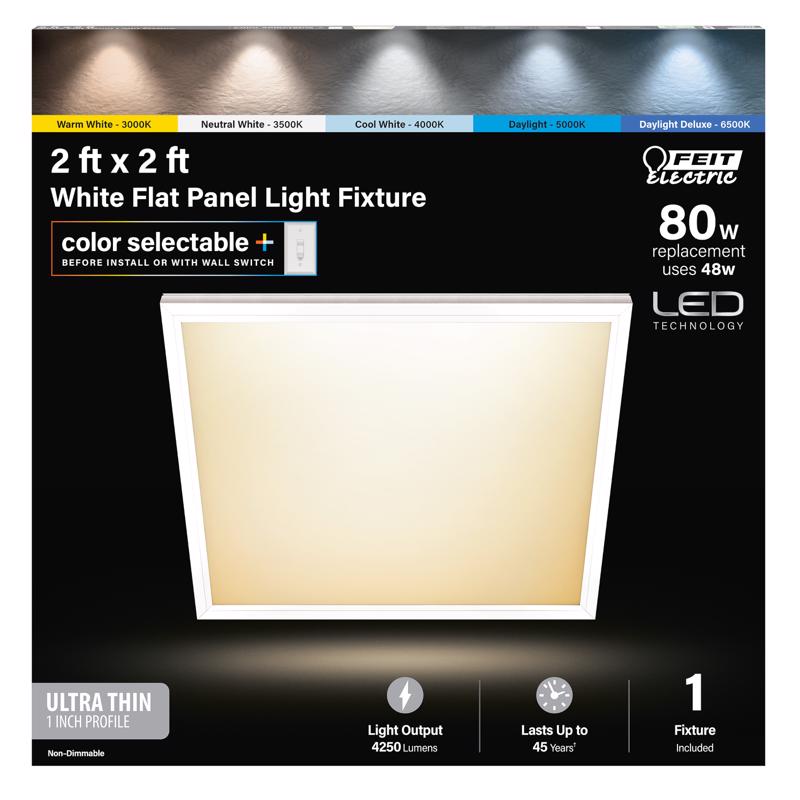 Feit EDGELIT 1 in. H X 23.9 in. W X 23.9 in. L Frost White LED Flat Panel Light Fixture