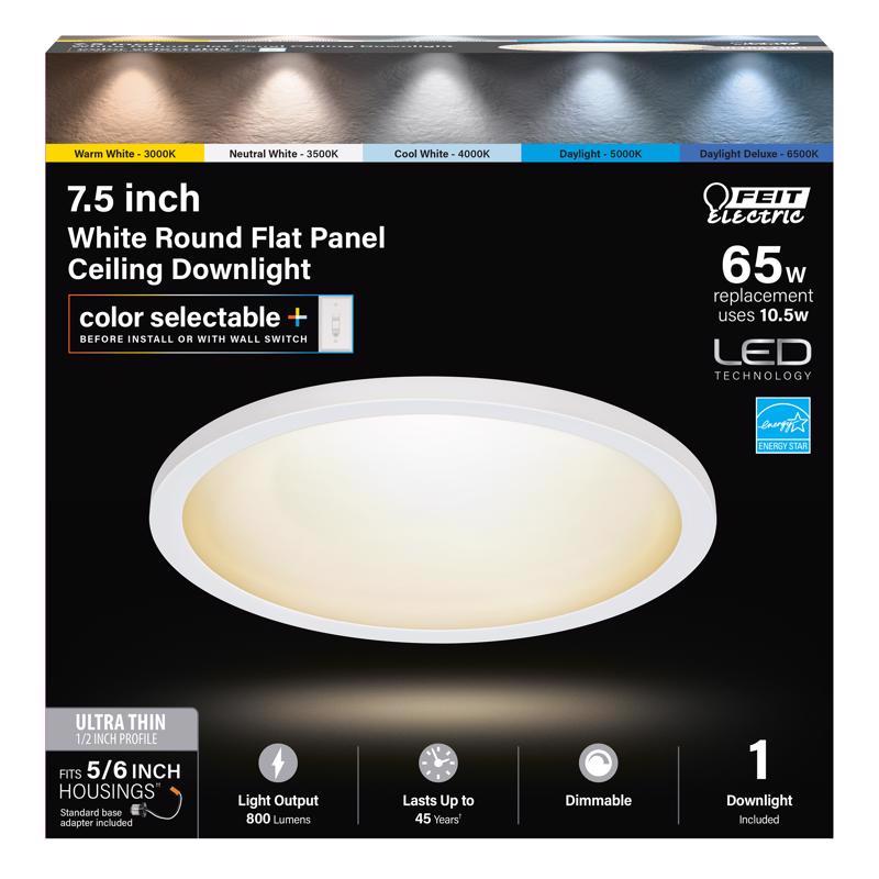 Feit EDGELIT Frost Warm White 7.5 in. W Aluminum LED Retrofit Recessed Lighting 10.5 W