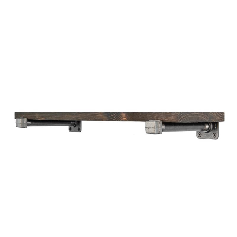 24 in. D Black Wood Boulder Shelf Kit 1 pk