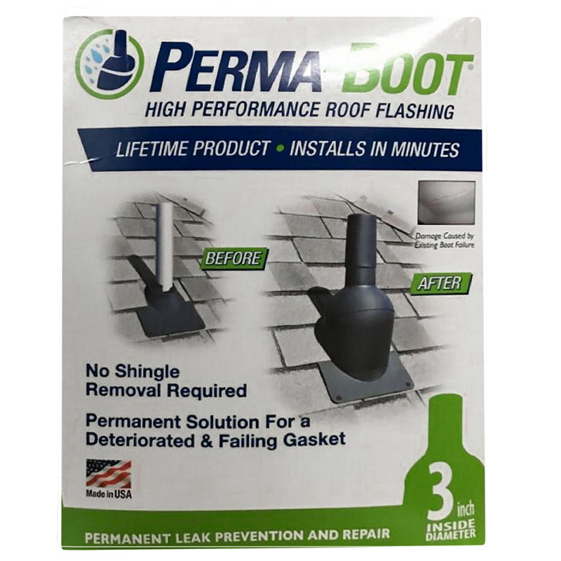 Perma-Boot 7-1/4 in. W X 8 in. L Plastic Roof Flashing Black