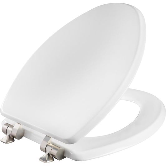 Mayfair by Bemis Benton Slow Close Elongated White Enameled Wood Toilet Seat