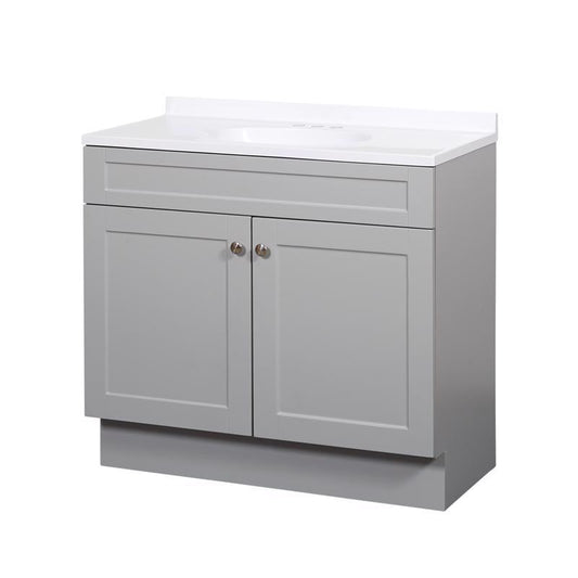 Zenna Home Single Gray Bathroom Vanity 36 in. W X 18 in. D X 35 in. H