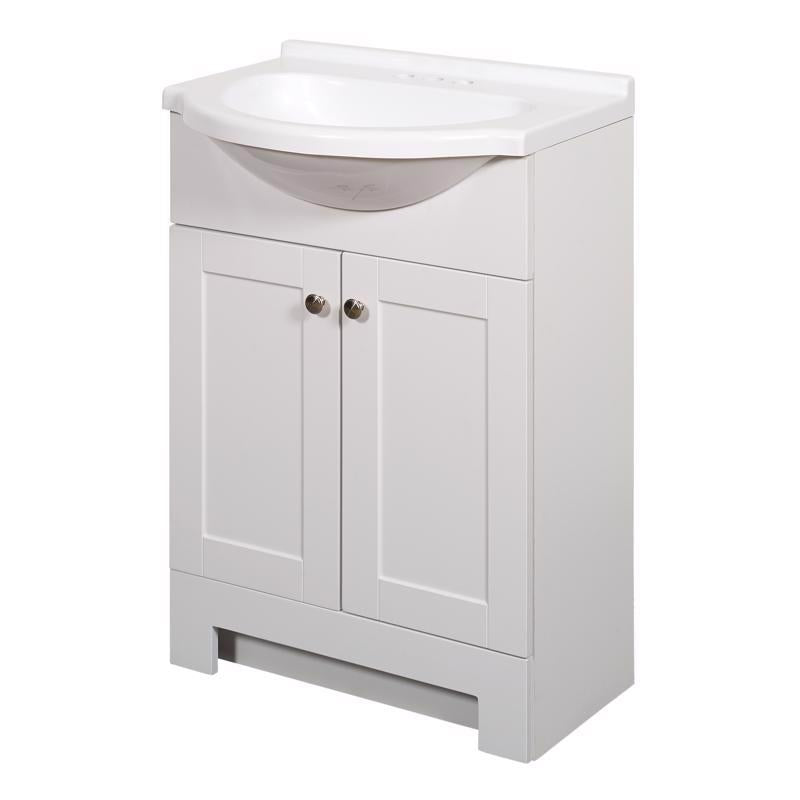 Zenna Home Single White Bathroom Vanity 24 in. W X 16 in. D X 35.5 in. H