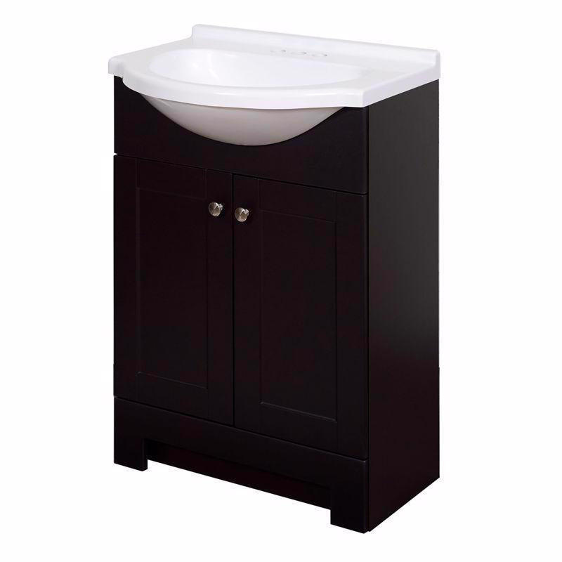 Zenna Home Single Espresso Bathroom Vanity 24 in. W X 16 in. D X 35.5 in. H