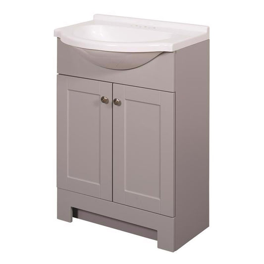 Zenna Home Single Gray Bathroom Vanity 24 in. W X 16 in. D X 35.5 in. H