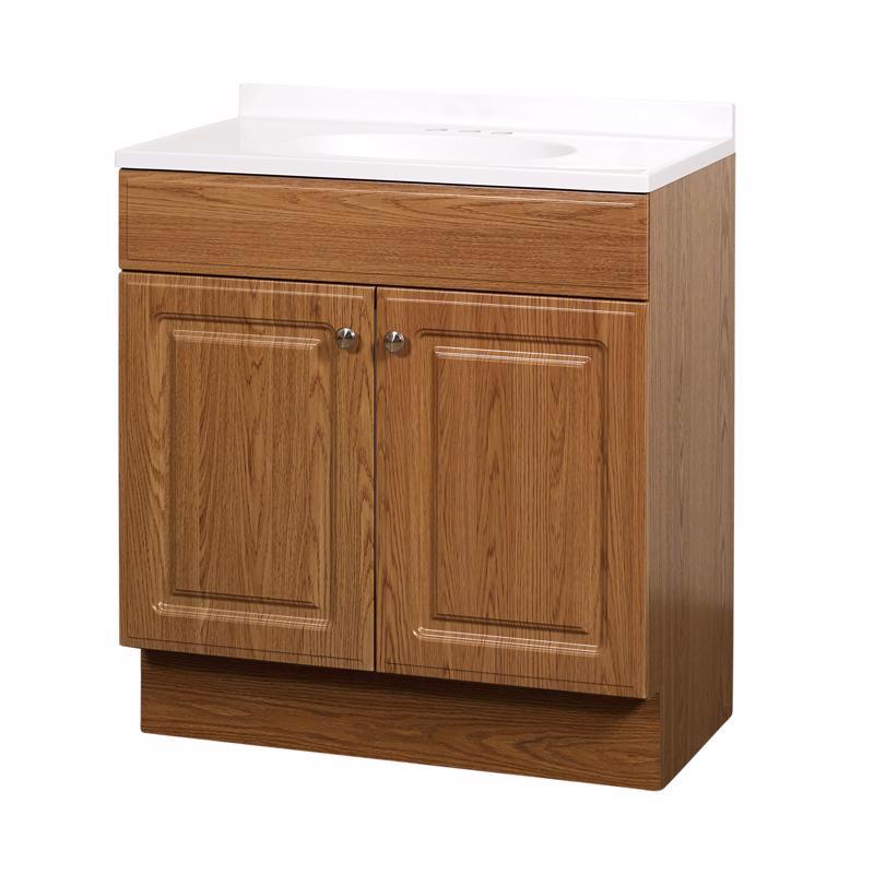 Zenna Home Single Oak Vanity Combo 30 in. W X 18 in. D X 35 in. H