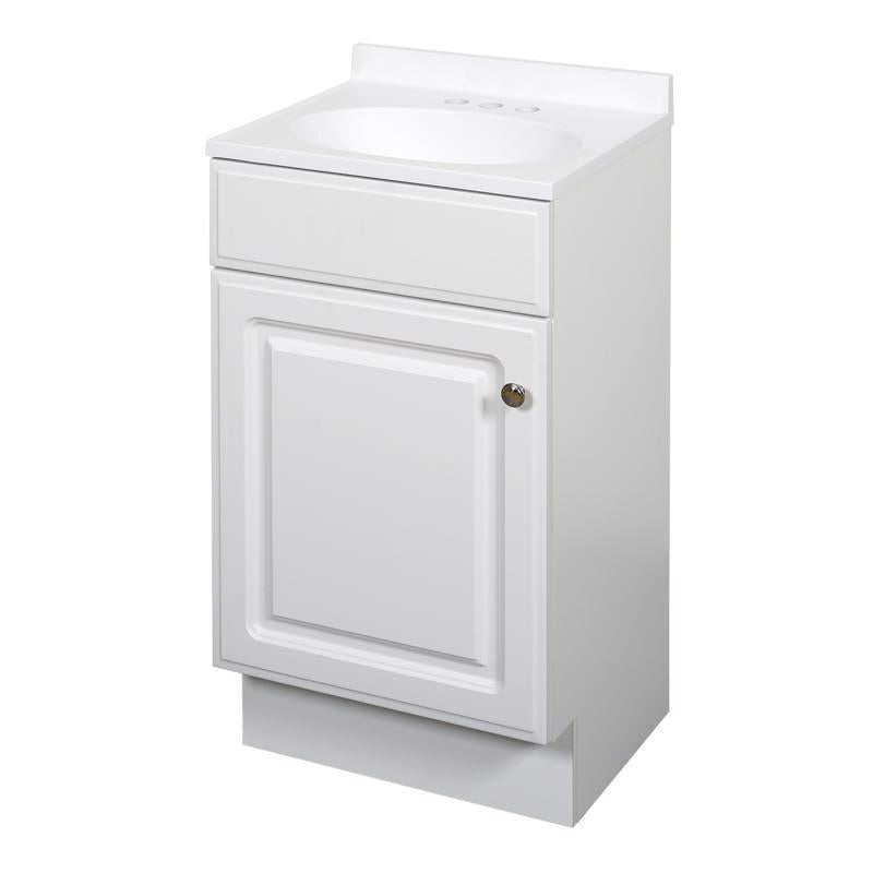 Zenna Home Single White Vanity Combo 18 in. W X 16 in. D X 35 in. H