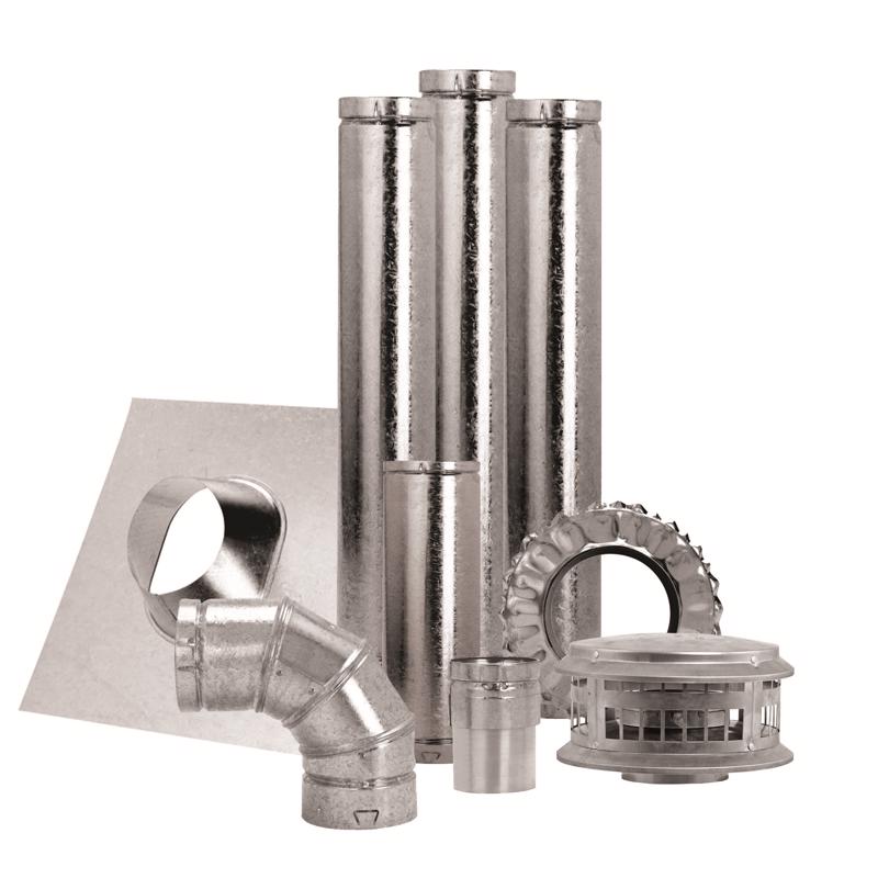 DuraVent 4 in. D X 84 in. L Aluminum/Galvanized Steel Vent Pipe Kit