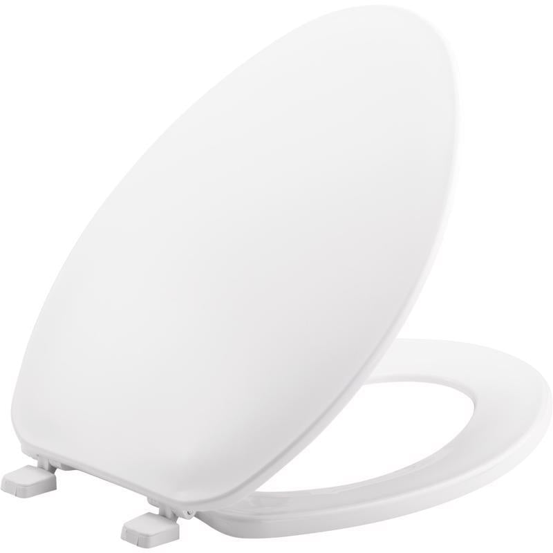 Mayfair by Bemis Elongated White Plastic Toilet Seat