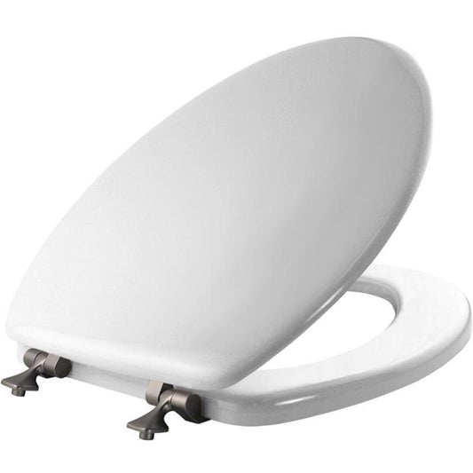 Mayfair by Bemis Edgewater Elongated White Enameled Wood Toilet Seat