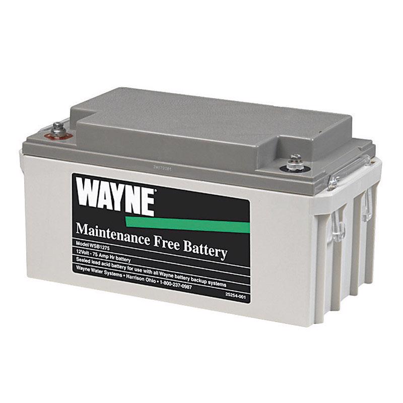 Wayne Sealed Lead-Acid 12-Volt 12 V 75 mAh Maintenance-Free Battery WSB1275 1 pk