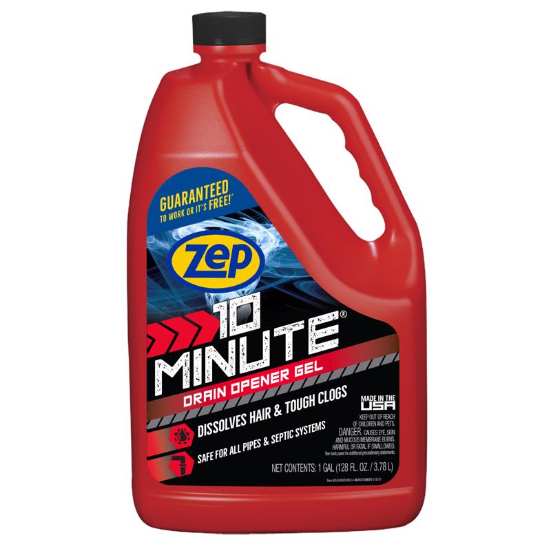 Zep 10 Minute Hair Clog Remover Gel Drain Cleaner 128 oz