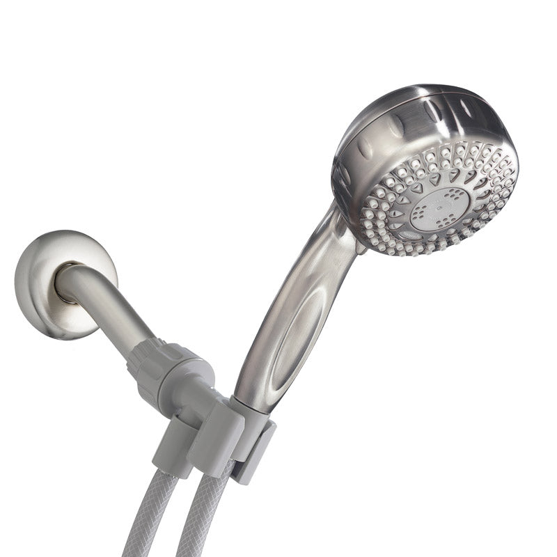 Waterpik PowerSpray Plus Brushed Nickel 5 settings Handheld Showerhead 1.8 gpm