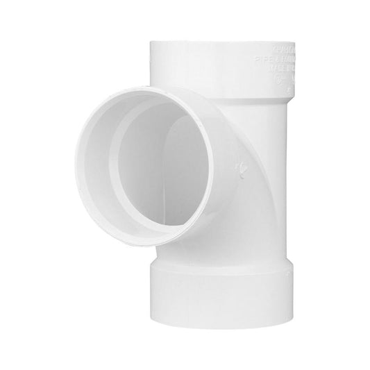 Charlotte Pipe Schedule 40 6 in. Hub X 6 in. D Hub PVC Sanitary Tee 1 pk