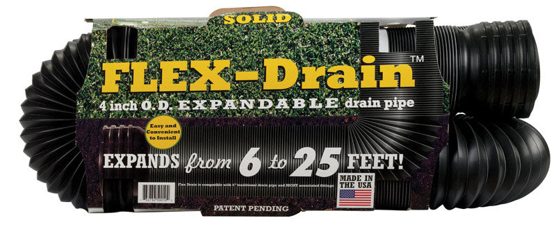 Flex-Drain 3-3/4 in. D X 25 ft. L Poly Drain Pipe