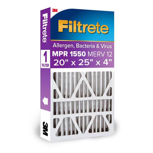 Filtrete 20 in. W X 25 in. H X 4 in. D Polyester 12 MERV Pleated Allergen Air Filter 1 pk