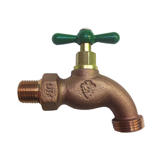 Arrowhead 1/2 in. MIP X 3/4 in. MHT Brass Hose Bibb