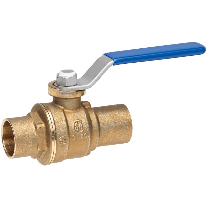 Homewerks 1 in. Brass Sweat Ball Valve Full Port Quarter-Turn Lever For Water/Oil/Gas