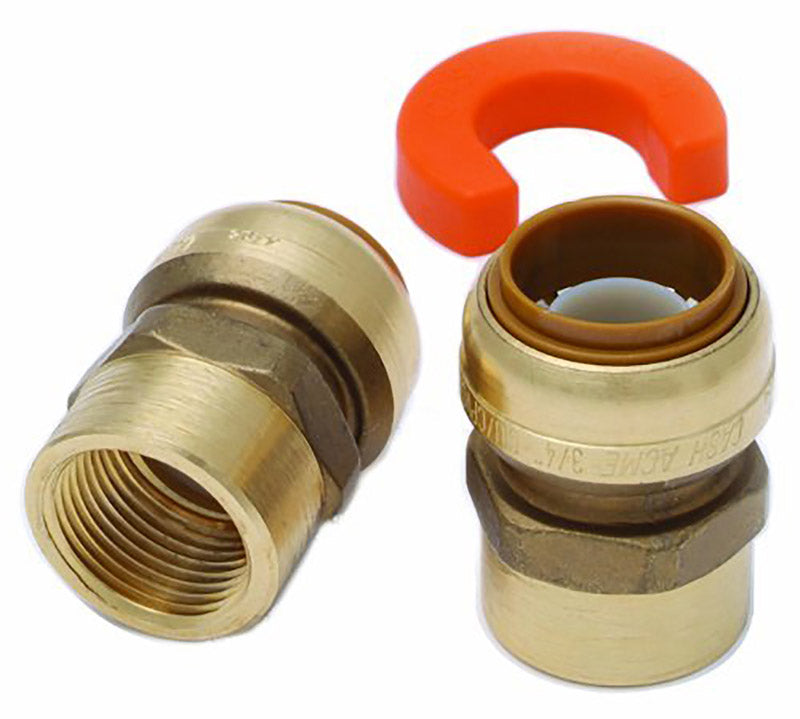 SharkBite 1/2 in. Push Fit X 3/4 in. D FNPT Brass Water Heater Connector with Ball Valve