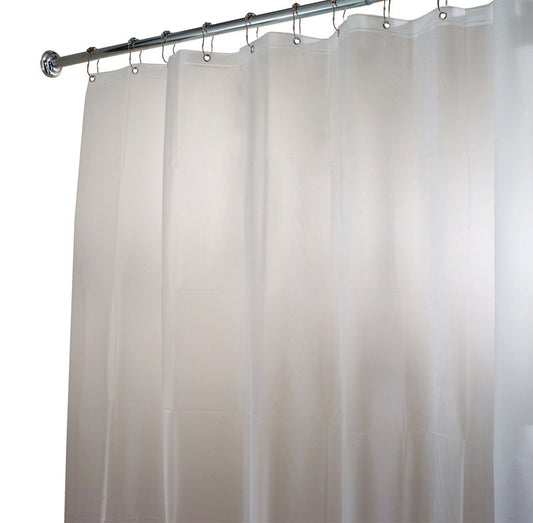 iDesign 96 in. H X 72 in. W Frosted Solid Shower Curtain Liner EVA