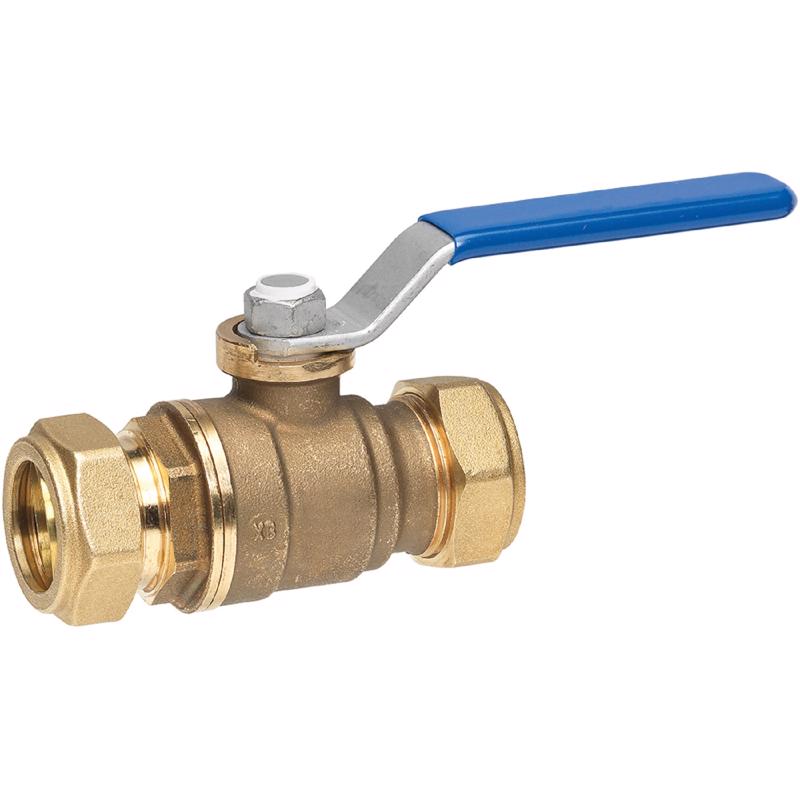 Homewerks 3/4 in. Brass Compression Ball Valve Standard Port Quarter-Turn Lever For Potable Water