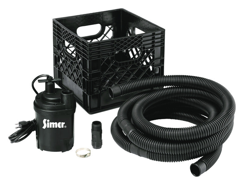 Flotec Stow and Flo 1/4 HP 2200 gph Thermoplastic Switchless Switch Bottom AC Utility Pump Kit