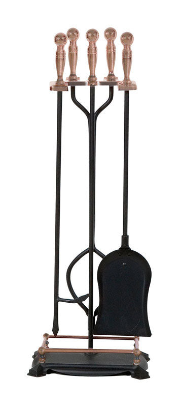 Panacea Black Antique Metal Fireplace Tool Set