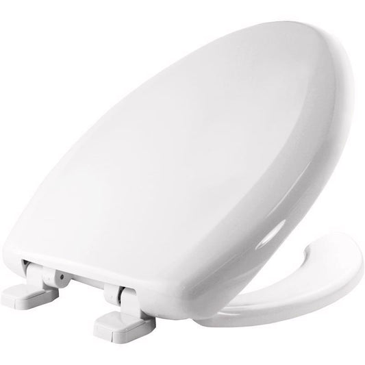 Mayfair by Bemis Elongated White Plastic Toilet Seat