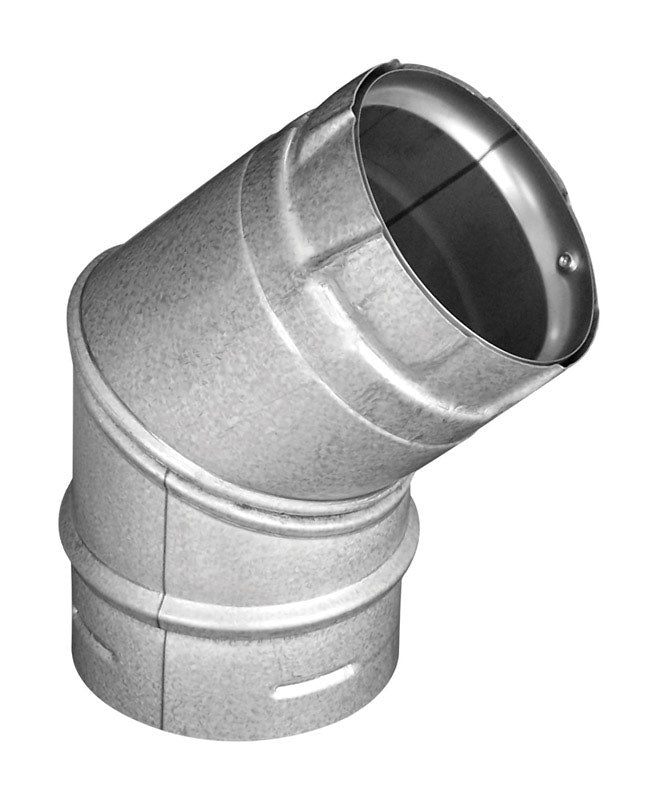 DuraVent 3 in. D X 3 in. D 45 deg Galvanized Steel Stove Pipe Elbow